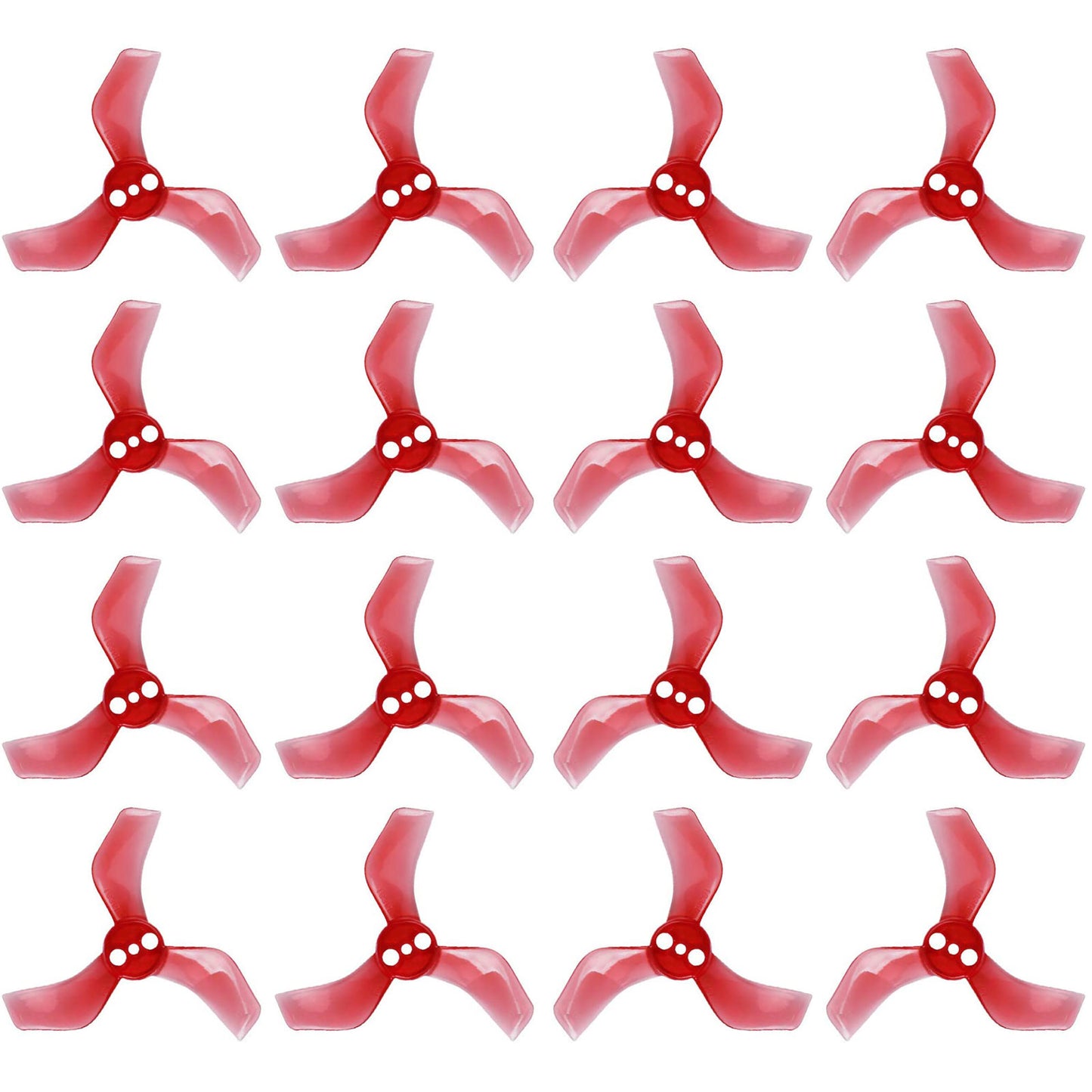GEMFAN 40mm 1635 3-Blade 1.5mm FPV Props (Red, 16 pcs - 8 CW + 8 CCW)