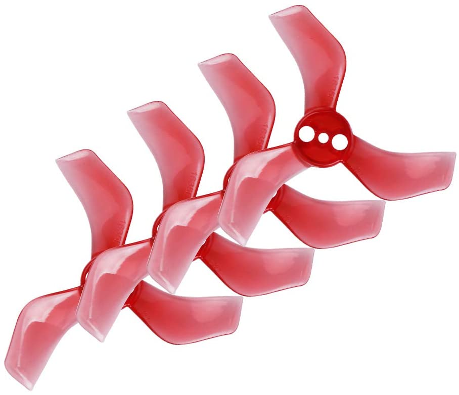 GEMFAN 40mm 1635 3-Blade 1.5mm FPV Props (Red, 16 pcs - 8 CW + 8 CCW)