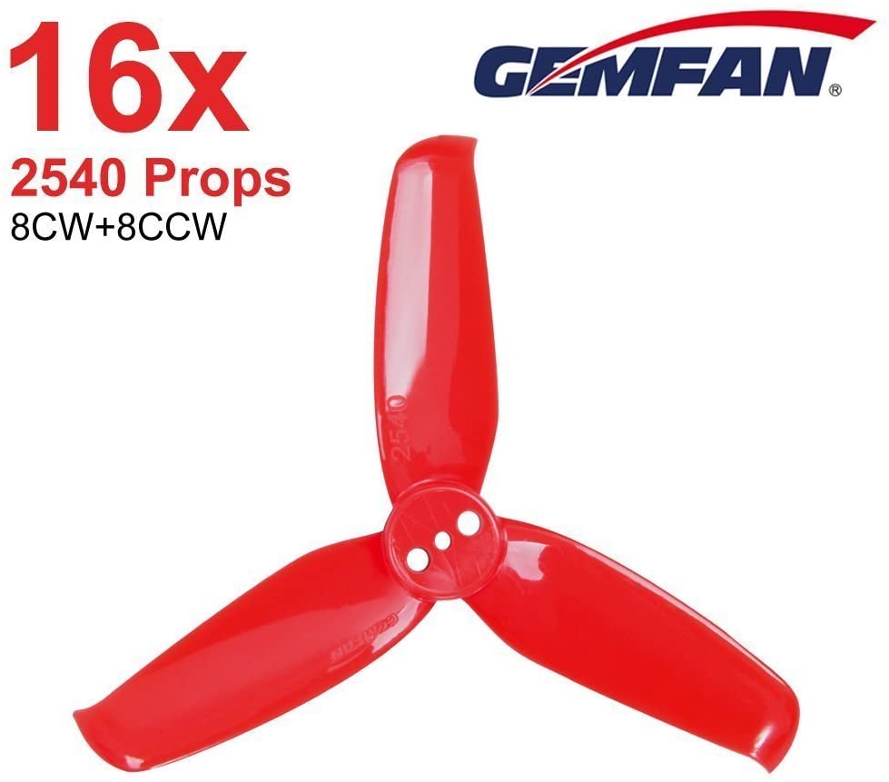 Gemfan Flash 2540 3 Blade FPV Props (16 pcs - 8 CW + 8 CCW)