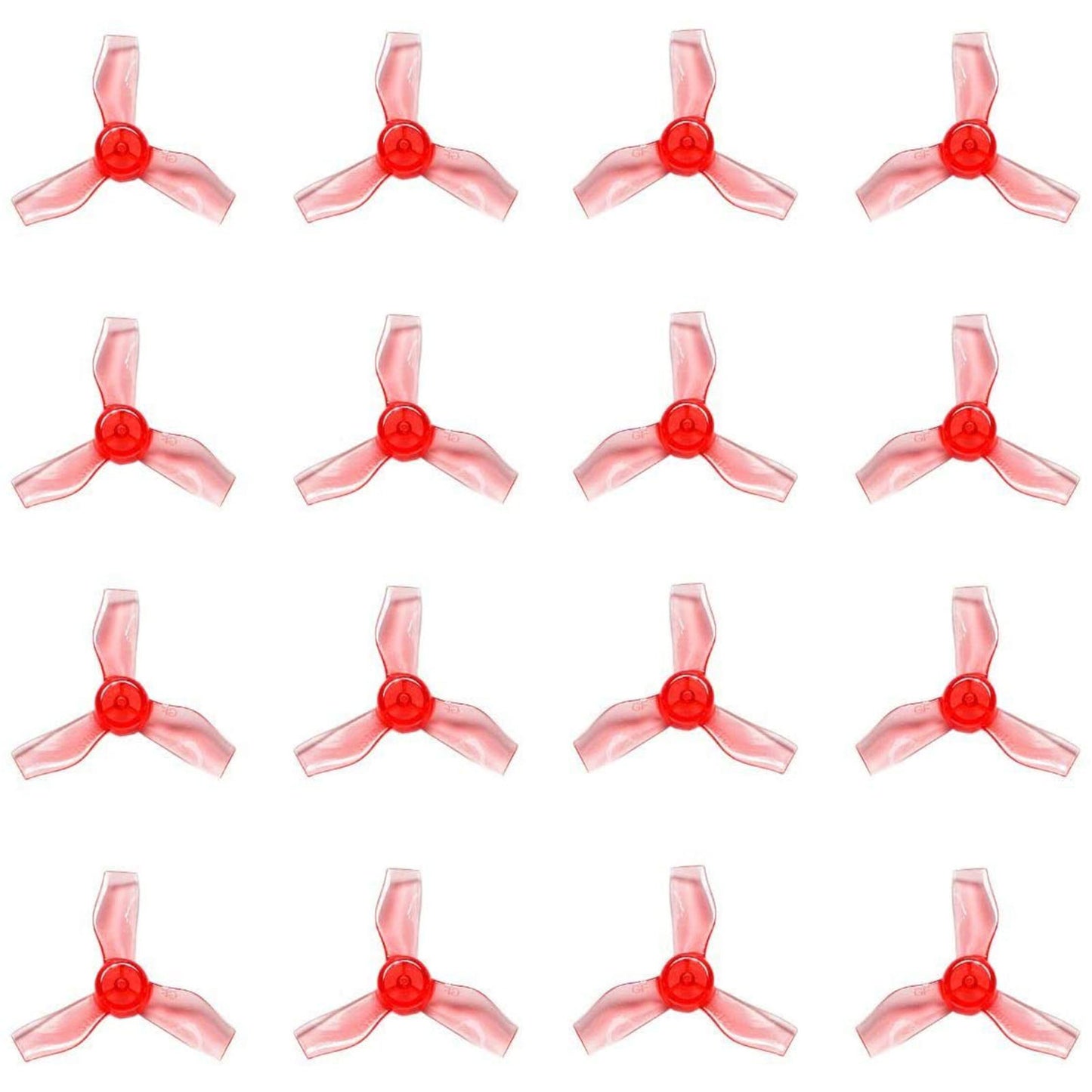 GEMFAN 31MM 1219 3-Blade w/ 0.8mm Center Hole FPV Propellers (Red, 16pcs - 8 CW + 8 CCW)