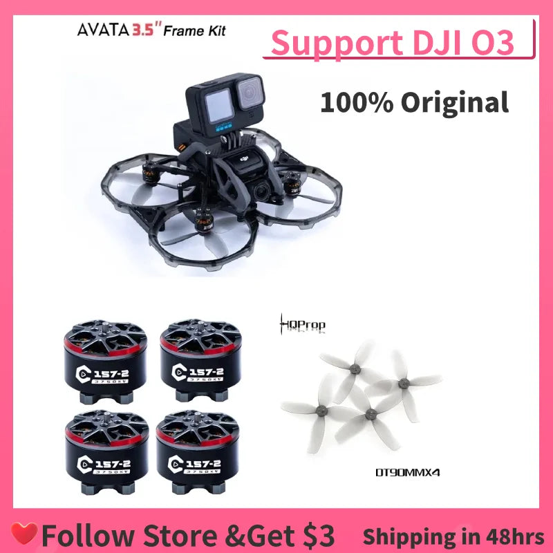 DJI AVATA 3.5 FPV Frame Kit w/ C157-2 Motor 3750KV Upgrade